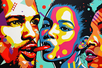 draw a vector pop art illustration from art