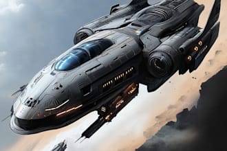 design spaceship sci fi illustration and sci fi art