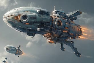 do spaceship, sci fi illustration and sci fi art