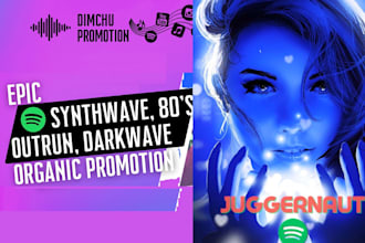 do organic synthwave promotion  retrowave music  ads campaign, music promotion