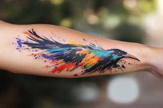 draw watercolor tattoo design
