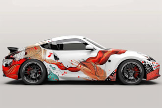 do pro racing car wrap design, car wrap design art for you