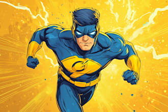 draw your unique superhero comic cartoon character