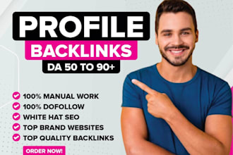 manual high quality profile seo backlinks from authority domain rating website