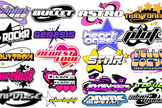 create a custom y2k streetwear logo design for your brand