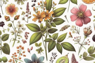 create botanical illustrations of flowers art for you