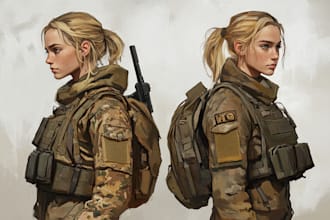 draw military themed illustrations