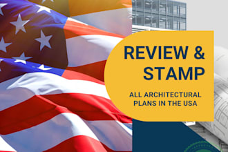 review stamp architectural floor plan engineering drawing for city permit