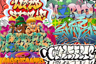 create graffiti design for skateboard deck