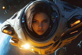 draw a sci fi art and spaceship design