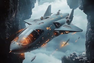design spaceship, sci fi illustration and sci fi art