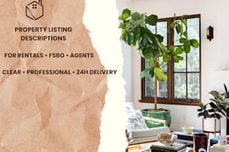 write property listing descriptions for fsbo and agents