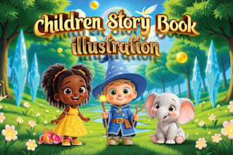 draw ai children book illustration and 3d children book illustrations