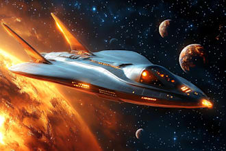 design spaceship, sci fi illustration and sci fi art