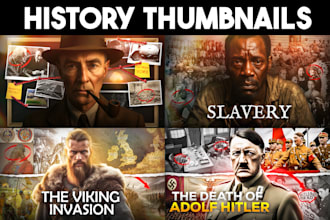 design cinematic history youtube thumbnails that get views