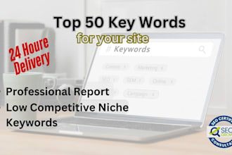 hand pick top 50 key words with advanced keyword research