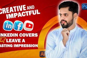 design eye catching youtube facebook and linkedin banners