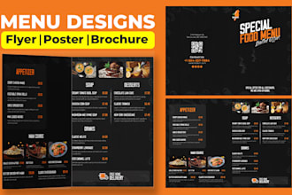 design menu card and TV menu