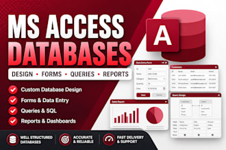 build your ms access databases, forms, queries and reports