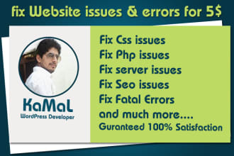 wordpress website issues and errors or customize