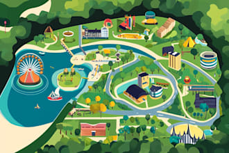 design a map or a site plan vector illustration