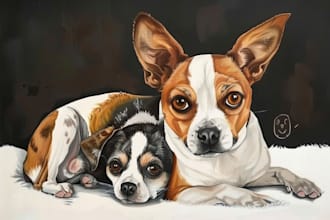 create digital pet portrait art for you