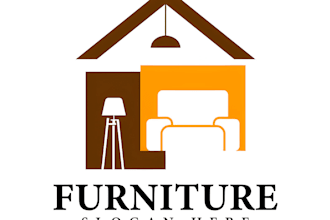 create a creative wood furniture store logo