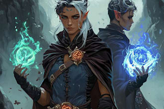 do a dnd and fantasy,splash art or game character design