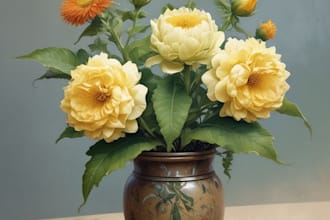 create botanical illustrations of flowers art for you