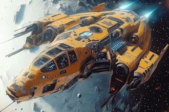 make sci fi spaceship concept art for you by your design