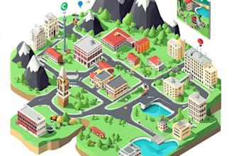 draw a unique vector or isometric map