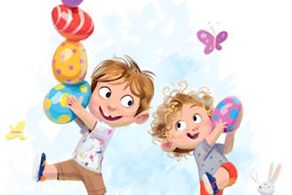 create children story book watercolor illustration