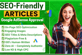 write 30 SEO friendly article for guaranteed google adsense approval