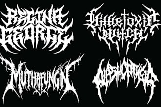 design death metal, brutal death and black metal logo