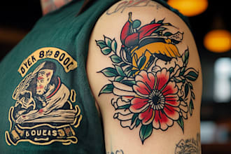 create a conventional, old school tattoo for you