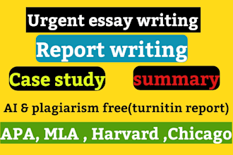 do urgent case study, summary, report, essay writing and ppt