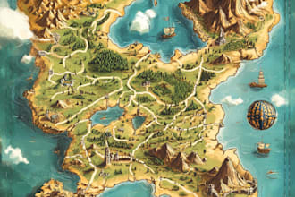 do fantasy map illustration for dnd