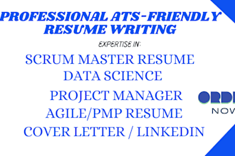 write scrum master, data science, engineering, project manager resume writing