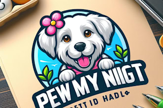 create unique awesome bull pet dog portrait design 2 day delivery