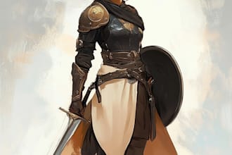 draw a dnd character art and dnd character design