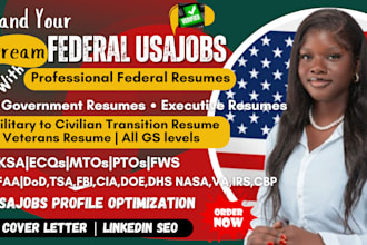 provide job wining federal resume, executive resume, ecq, mtqs, ptqs for usajobs