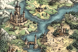 do fantasy map illustration for dnd