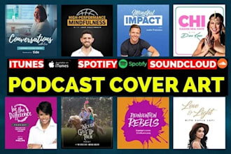 do professional podcast cover art design podcast cover logo podcast artwork