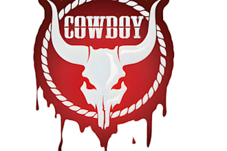 draw vintage western cowboy logo