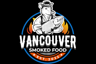 design a high quality BBQ fish restaurant logo to your brand