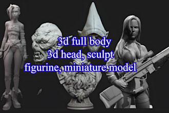 sculpt 3d head bust full nsfw body model, cosplay figurine for props 3d printing