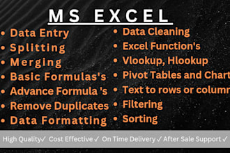 clean, format, split, merge excel data