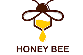 design a custom honey bee logo and label design
