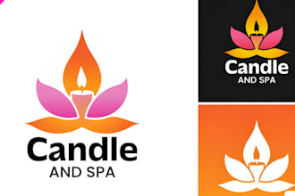 design luxury candle logo and candle label design