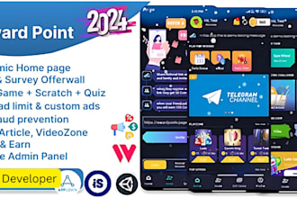 create full android reward point earning app with admin